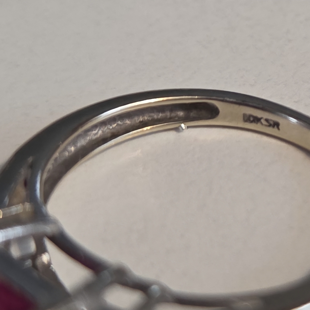 Lab Created Ruby White Gold Ring - image 4